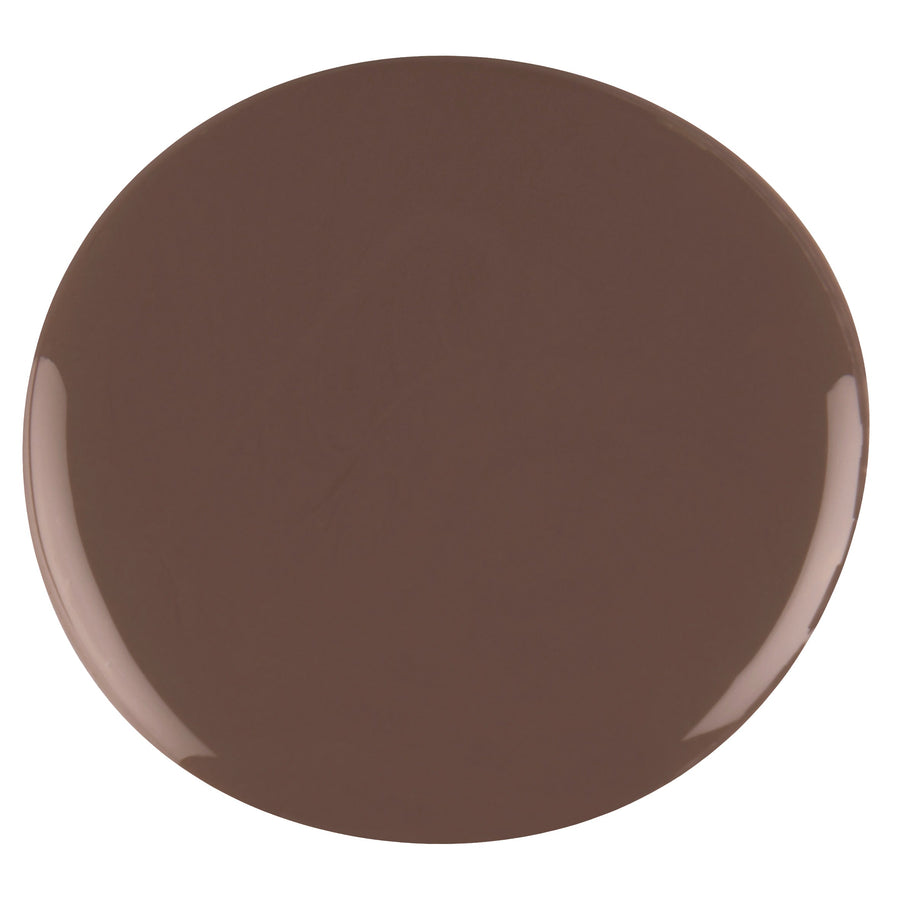 A bottle of BIO SCULPTURE nail polish in 'THE COLOUR', featuring a dark brown shade with a metallic taupe cap on a white background.